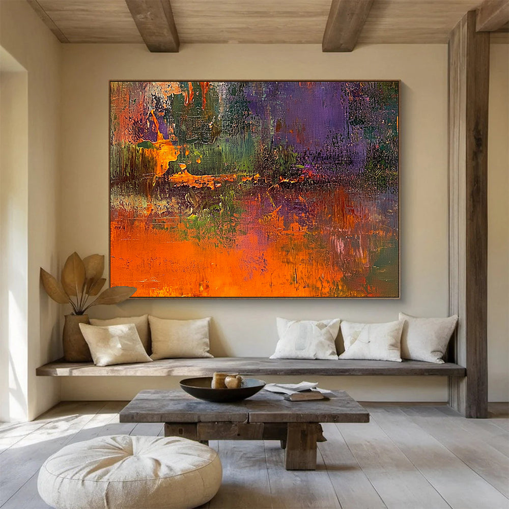 Colorful Forest Abstract Art for Nature - Lover’s Living Room & Eco - Friendly Café SC358