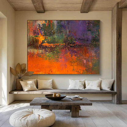 Colorful Forest Abstract Art for Nature - Lover’s Living Room & Eco - Friendly Café SC358