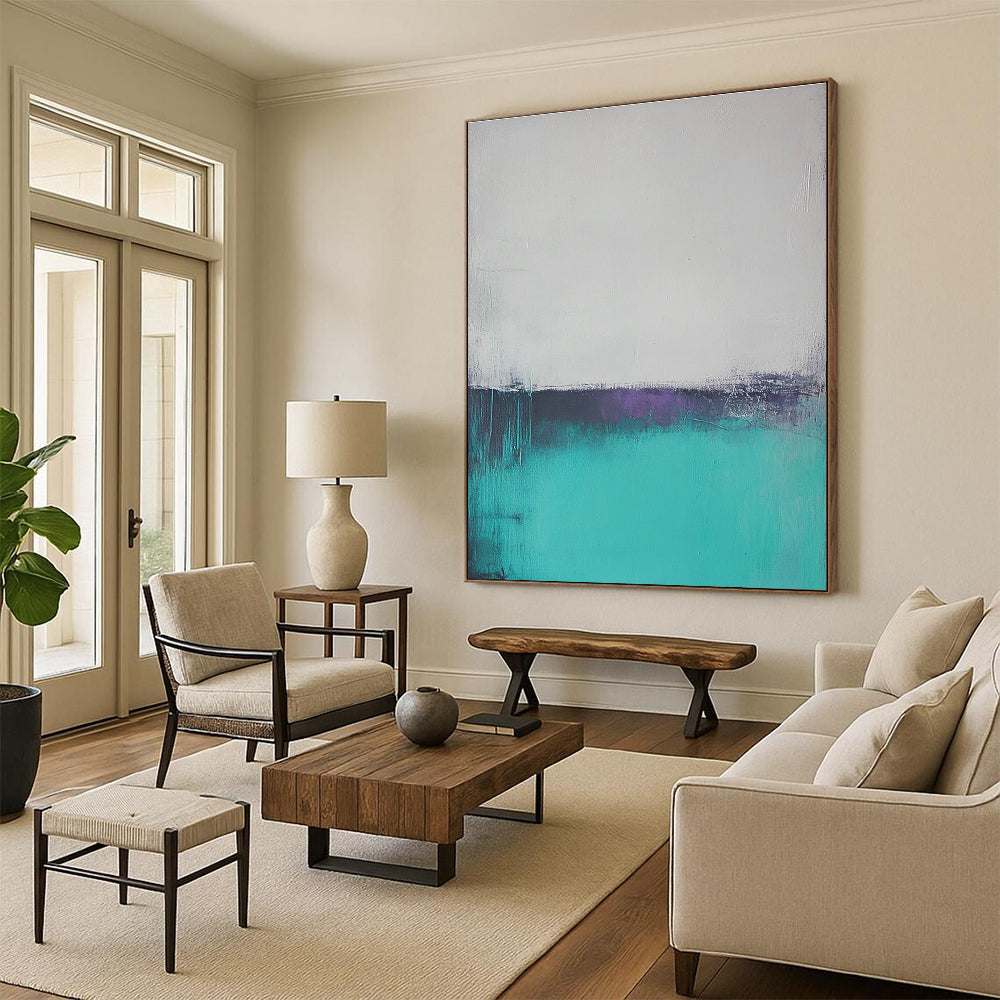 Turquoise and Purple Abstract for Modern Living Room & Artistic Home Office STSC590