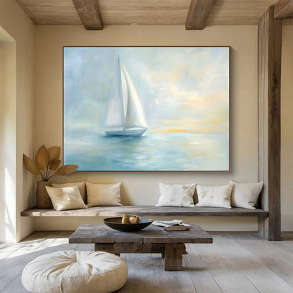 Peaceful Sailboat Art: Soothe Bedroom & Lakeside Cottage SC547