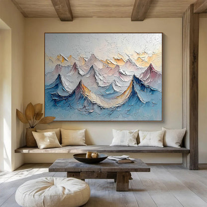 Textured Mountain Range Art for Adventure - Inspired Home Office Walls DLZ3286