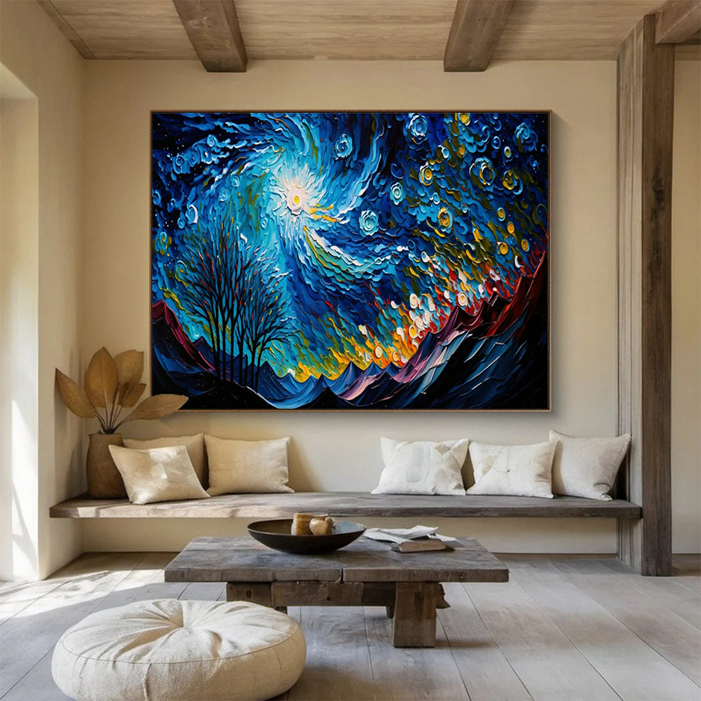 Starry Night & Mountain Art for Adventure - Lover’s Home Office Walls DLZ3269
