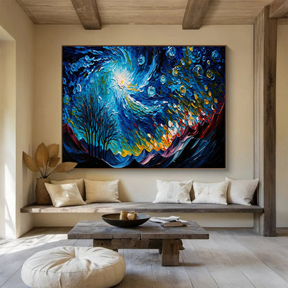 Starry Night & Mountain Art for Adventure - Lover’s Home Office Walls DLZ3269