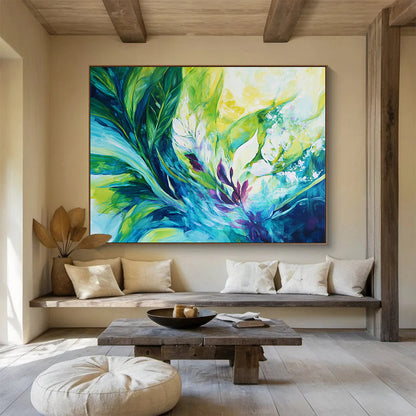 Vibrant Floral Abstraction Art for Luxury Home Living Room & High - End Spa SC431