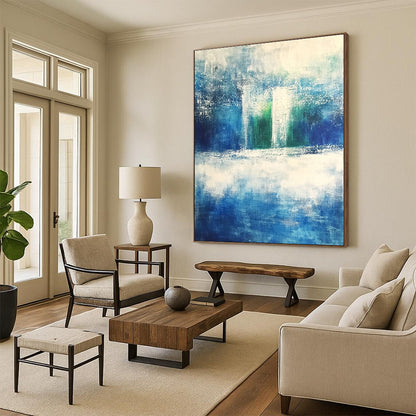 Blue and Green Abstract for Coastal - Inspired Home Office & Relaxing Beach House Lounge STSC368