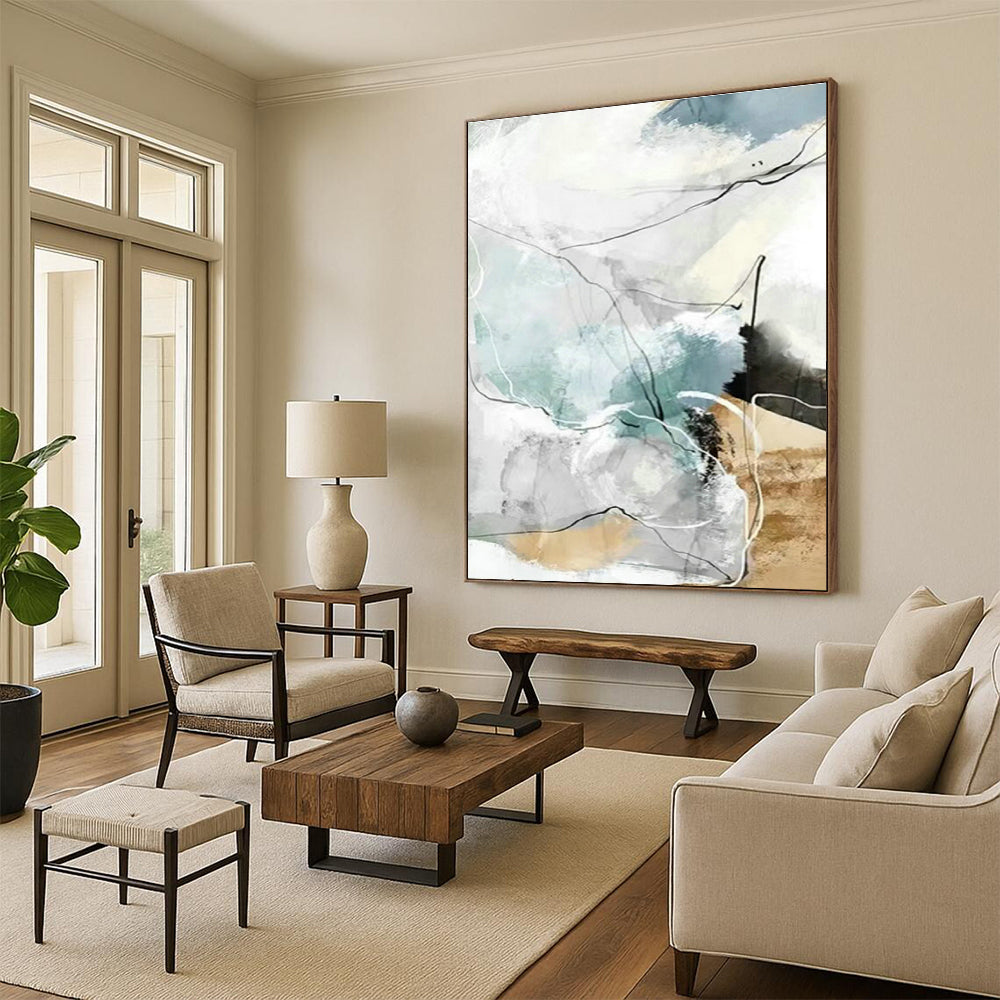 Pastel Line Abstract Art for Scandinavian Nursery & Light - Filled Café DLZ1344