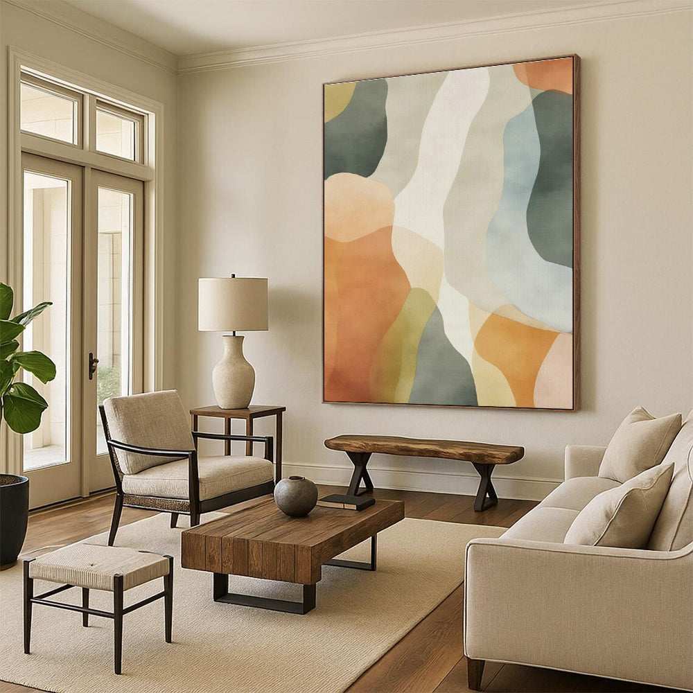 Colorful Wavy Abstract Art for Bohemian Café & Playful Kids' Room DLZ1641
