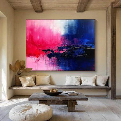 Pink - Blue Abstract Art for Creative Studio & Nightclub Lounge SC026