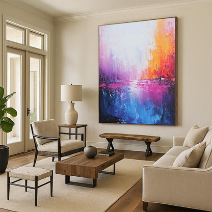 Vibrant Pink and Orange Abstract for Luxury Spa & Contemporary Art Space STSC345