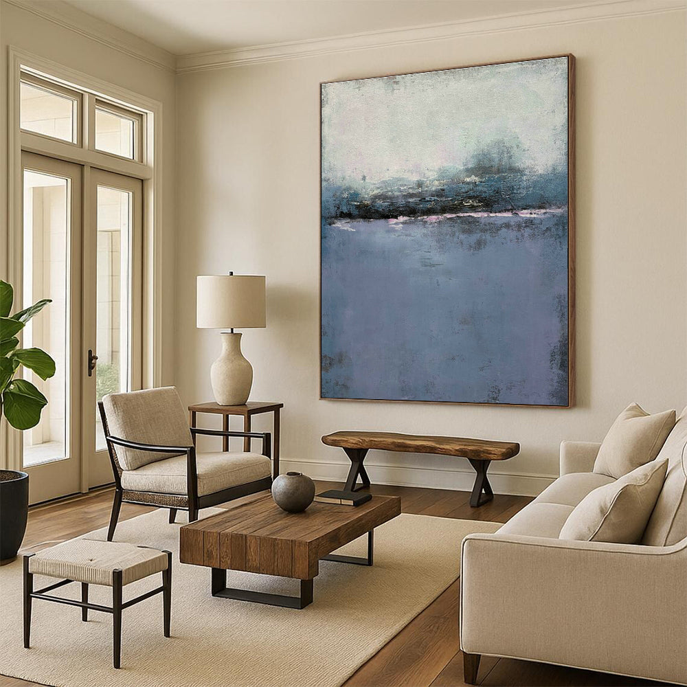 Blue - Purple Seaside Abstract Art for Coastal Home & Nautical Café DLZ1231