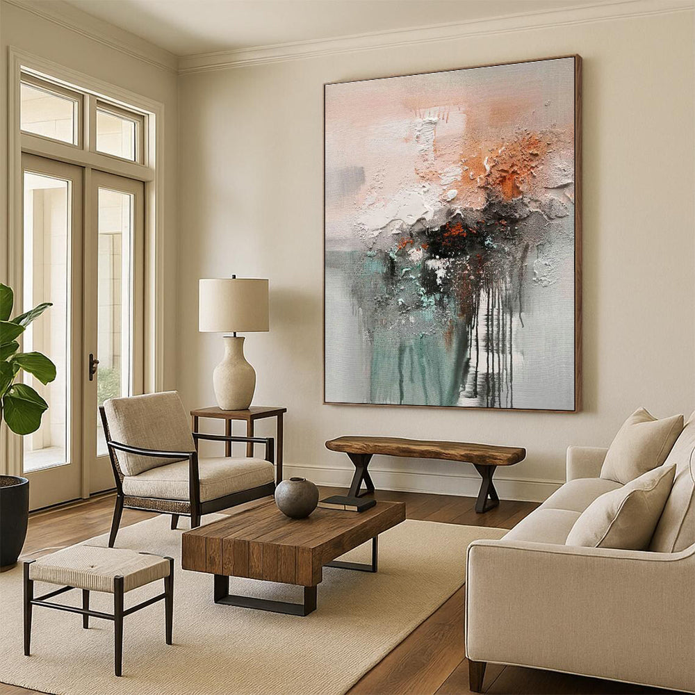 Textured Abstract Fusion Art for Contemporary Living Room & Avant - Garde Studio DLZ2264