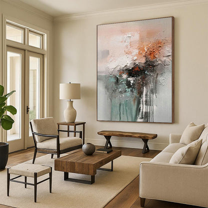 Textured Abstract Fusion Art for Contemporary Living Room & Avant - Garde Studio DLZ2264