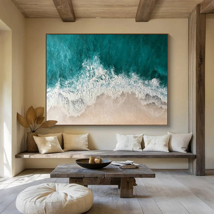 Aerial Ocean Wave & Beach Art for Coastal - Themed Vacation Rentals DLZ3083