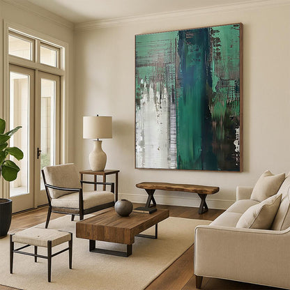 Green - Gray Abstract Art for Modern Office & Industrial - Style Loft DLZ0674