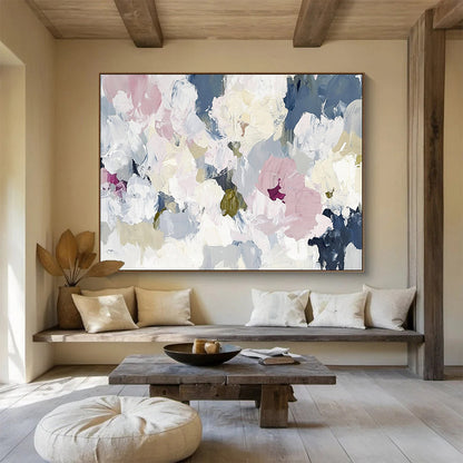 Pastel Floral Abstract Art for Botanical Boutique & Feminine - Themed Café SC049