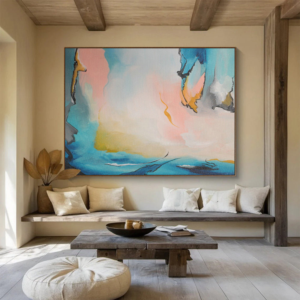 Light - Color Ink - Style Abstract Art for Serene Bedrooms DLZ2405