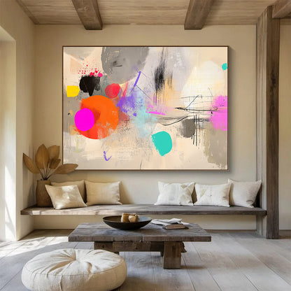 Colorful Abstract Doodles Art for Creative Coworking Space & Playful Café SC042