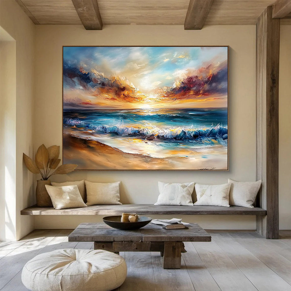 Dramatic Beach Sunset Art for Luxury Coastal Home & Art Auction SC417