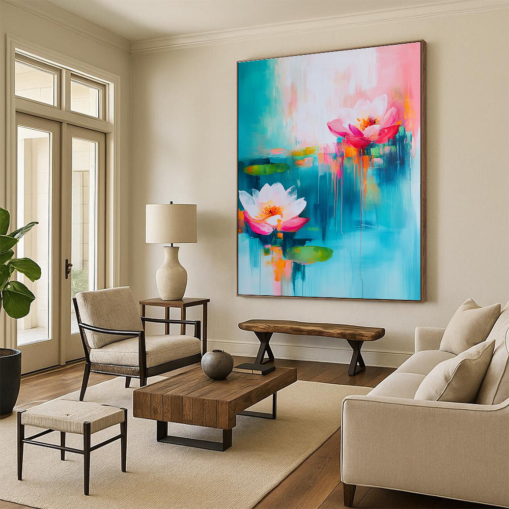Dreamy Abstract Lotus Art for Spa & Bedroom STSC052