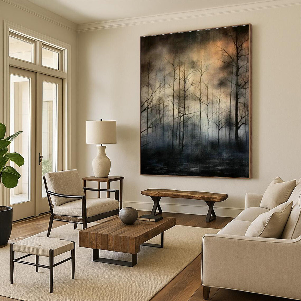 Dark Forest Landscape Art for Gothic - Themed Library & Nature - Inspired Lounge DLZ2119
