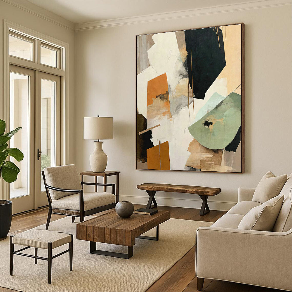 Layered Geometric Abstract Art for Contemporary Gallery & Industrial Loft DLZ1636
