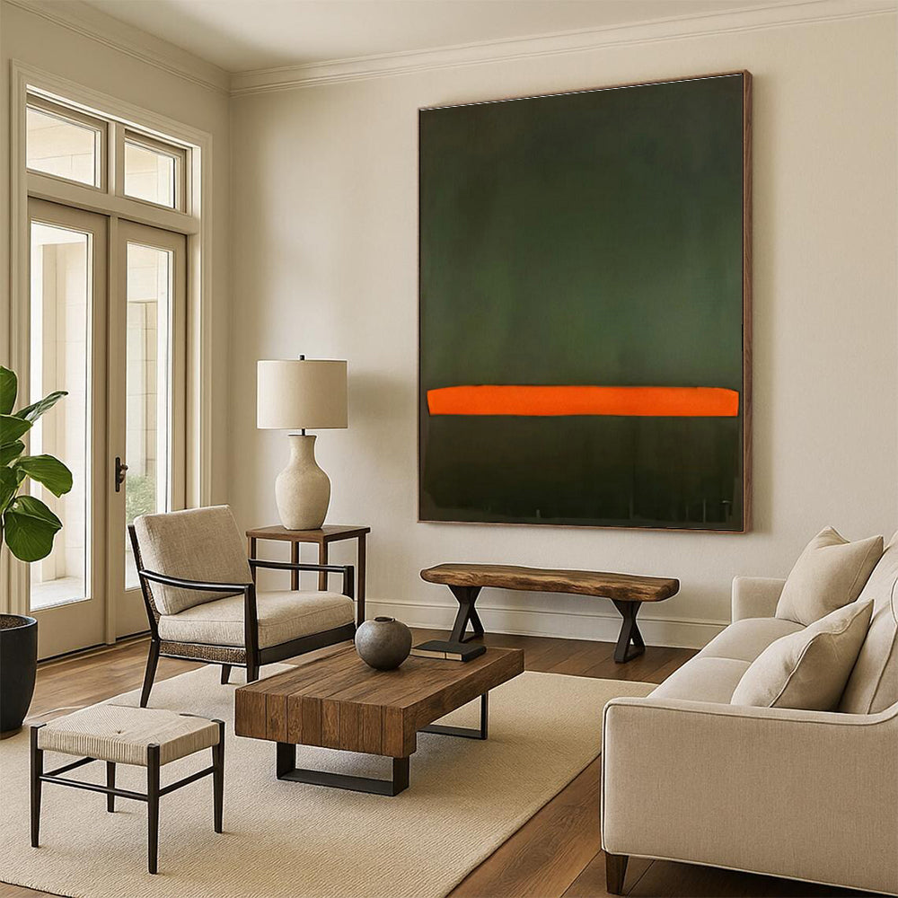 Green - Orange Minimalist Art for Eco - Friendly Café & Modern Studio DLZ2316