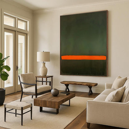 Green - Orange Minimalist Art for Eco - Friendly Café & Modern Studio DLZ2316