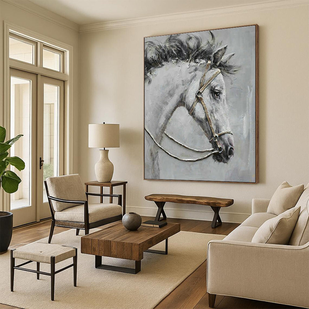 Horse Portrait Art for Equestrian Club & Classic Home Study DLZ2034