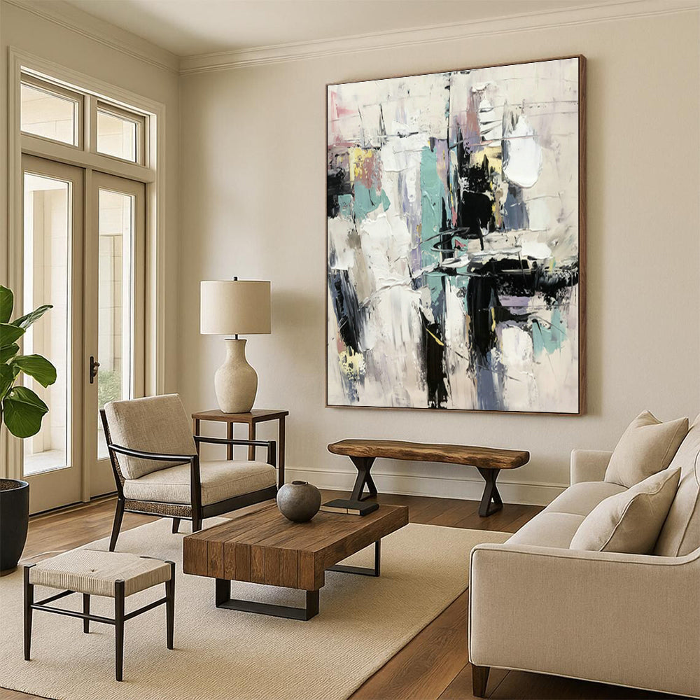 Colorful Block Abstract Art for Living Room & Art Studio DLZ0498