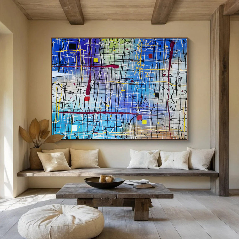 Dynamic Line & Color Abstract Art for Modern Office Creative Zones DLZ3233