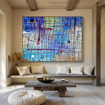 Dynamic Line & Color Abstract Art for Modern Office Creative Zones DLZ3233