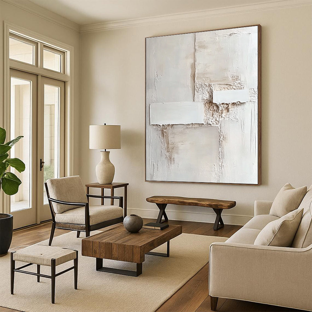 Textured White Abstract for Contemporary Art Gallery & Minimalist Spa STSC1157