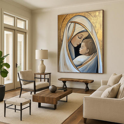Madonna and Child Art for Religious Institution & Serene Home Prayer Room STSC1434