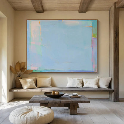 Light Blue Minimalist Abstract Art for Serene Bedroom DLZ2876