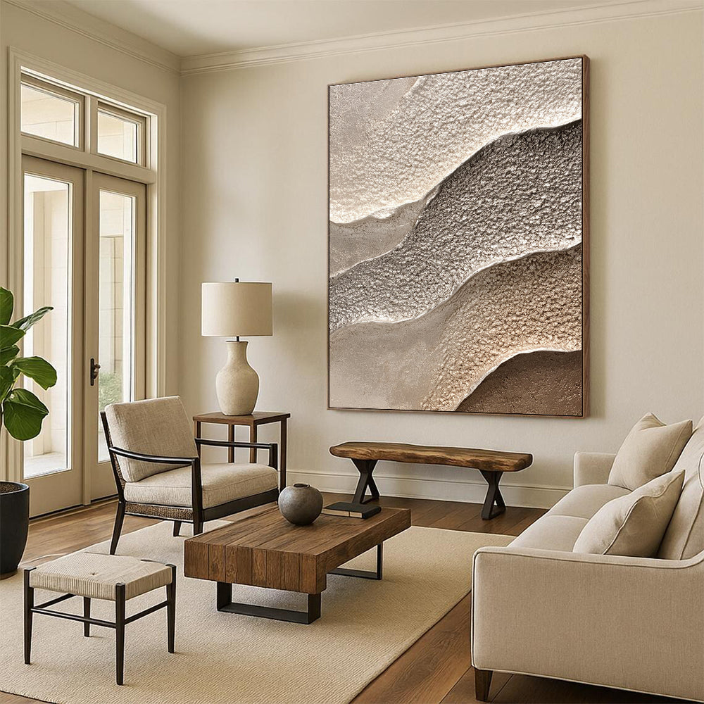 Neutral Textured Waves for Modern Office Reception & Luxury Hotel Lobby STSC945