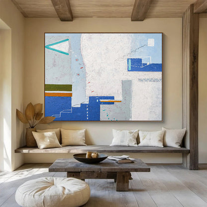 Blue - White Architectural Abstract Art for Creative Real Estate Agency DLZ2955