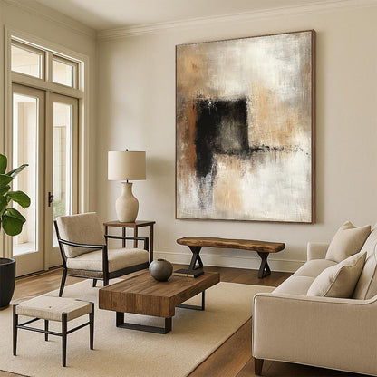 Neutral Tones Abstract for Minimalist Living Room & Corporate Office STSC780