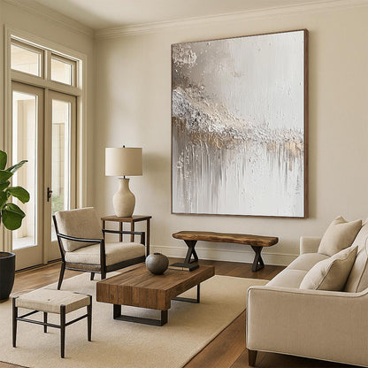 Textured White and Beige Abstract for Minimalist Home & Spa Retreat STSC843