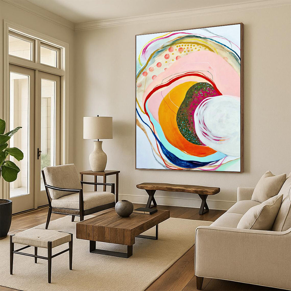 Colorful Ring Abstract Art for Wellness Center Meditation Spaces DLZ0139