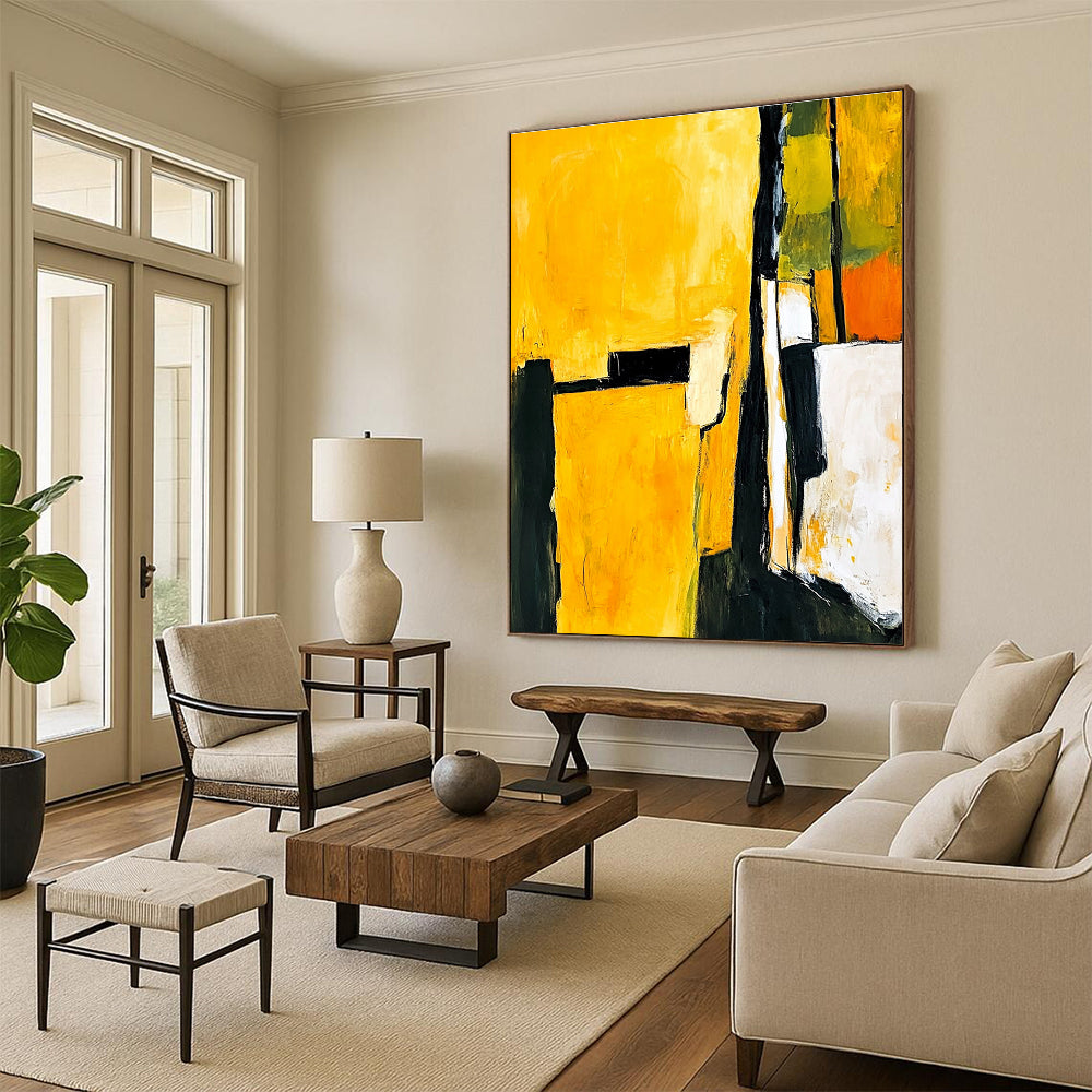 Bold Yellow & Black Art for Kitchen & Sunroom STSC718