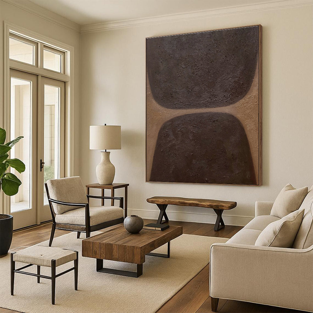 Brown - Black Abstract Art for Industrial - Style Home Theater & Art Studio DLZ1176