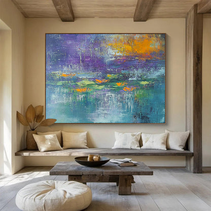 Abstract Water Lily Pond Art for Garden - Themed Restaurant & Nature Lover’s Home SC433