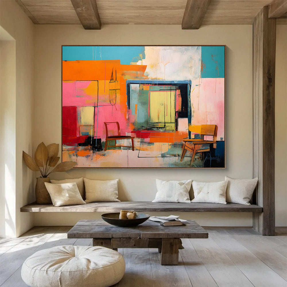Colorful Spatial Abstract for Modern Living Room DLZ3023