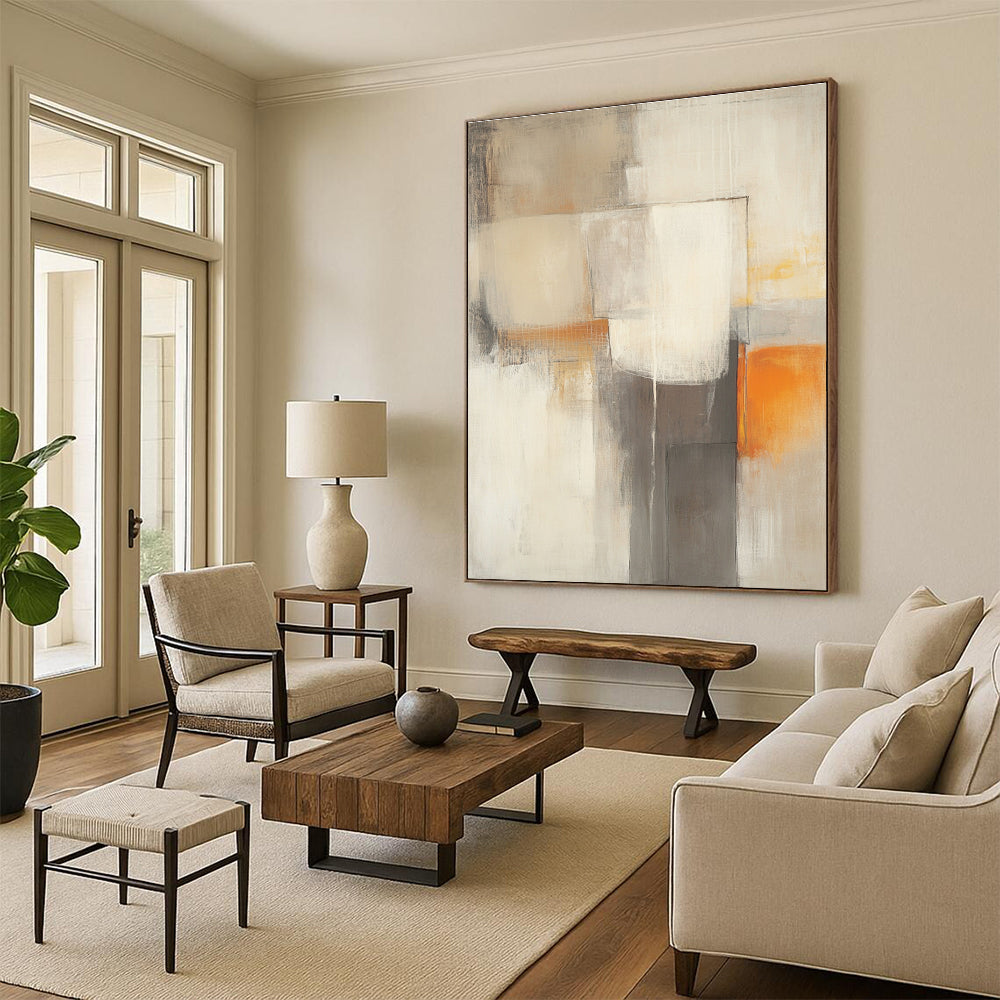 Soft Neutral Abstract Shapes for Bohemian Bedroom & Calm Office Space STSC753