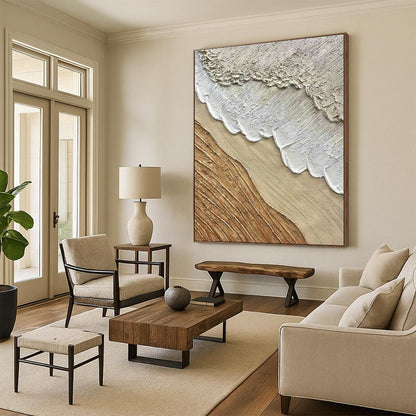 Earth - Toned Layered Art for Rustic Café & Art Gallery Corridor DLZ1033