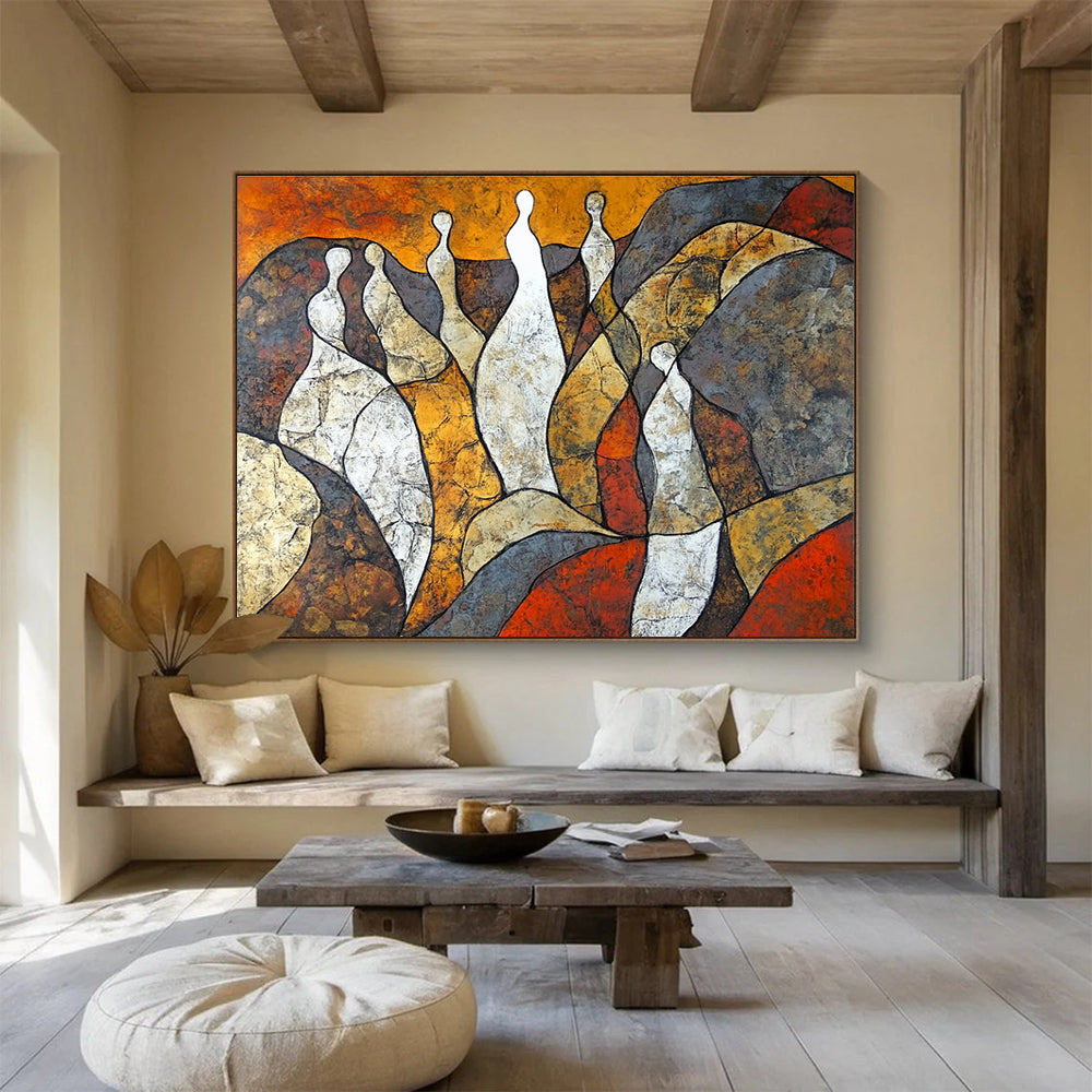 Abstract Human Figures Art for Wellness Center & Contemporary Art Gallery SC521