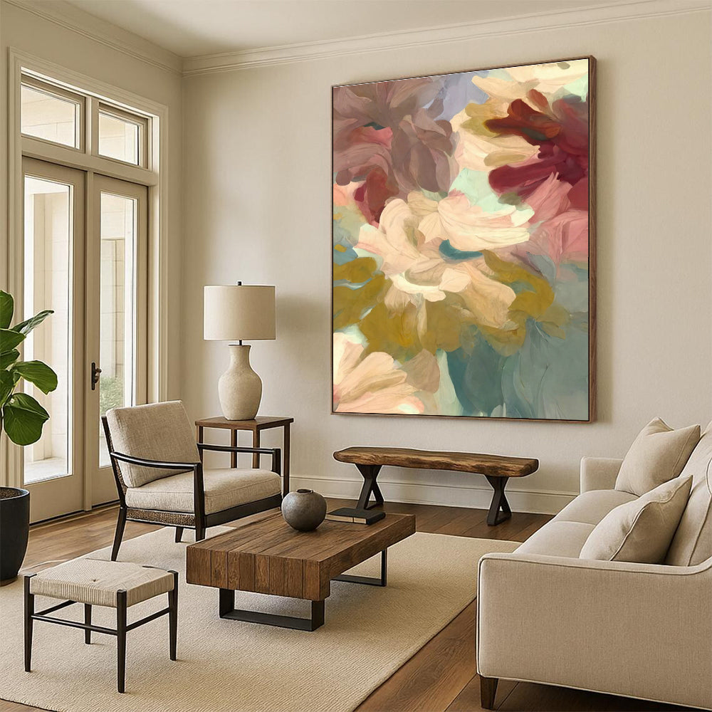Soft Pastel Floral Art for Girls’ Bedroom & Light - Filled Café DLZ1360