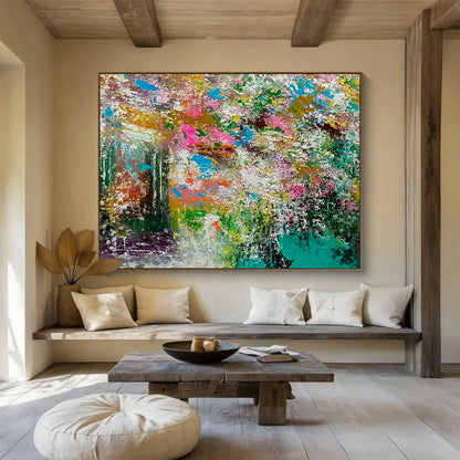 Colorful Floral Abstract Art for Bohemian - Style Garden Café Dining Walls DLZ3303
