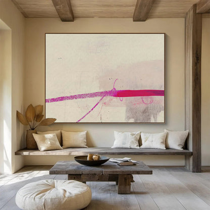 Pink - Purple Line Abstract Art for Minimalist Studio Workspaces DLZ2663