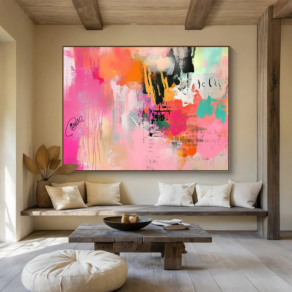 Pink Abstract Fusion Art for Chic Boutique & Trendy Art Gallery SC309